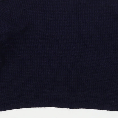 Breal Womens Blue Round Neck Acrylic Cardigan Jumper Size M