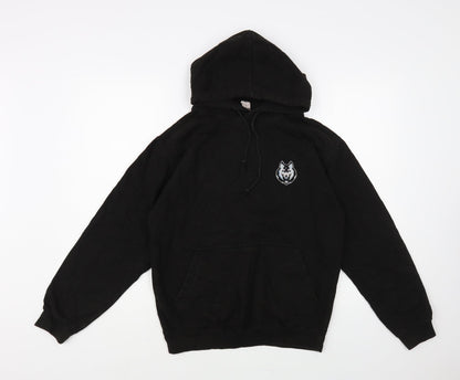 Awdis Mens Black Cotton Pullover Hoodie Size S - Wolf