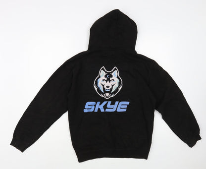 Awdis Mens Black Cotton Pullover Hoodie Size S - Wolf