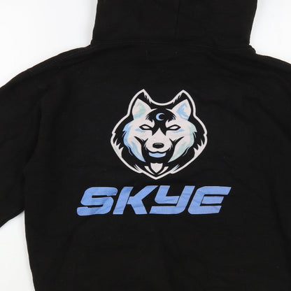 Awdis Mens Black Cotton Pullover Hoodie Size S - Wolf