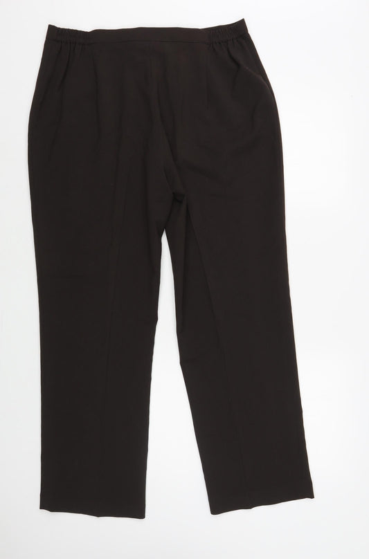 BASSINI Womens Brown Polyester Trousers Size 16 L30 in Regular Button