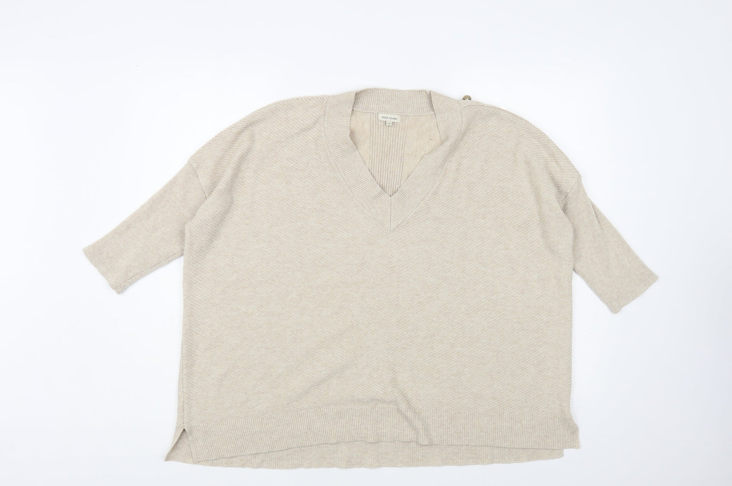 Womens UK Size 14 River Island Beige Pullover Jumper