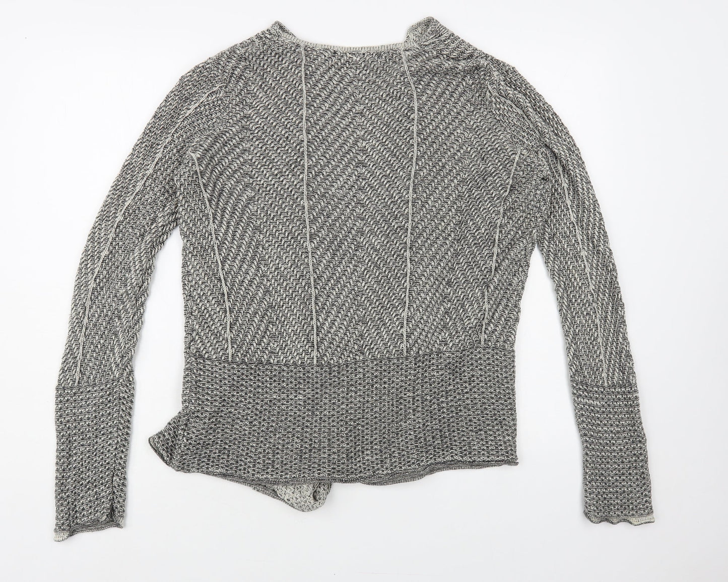 Eight Eight Eight Womens Grey V-Neck Cotton Cardigan Jumper Size M