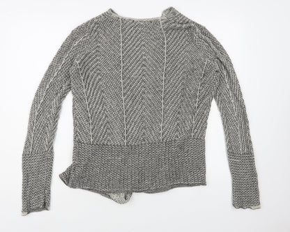Eight Eight Eight Womens Grey V-Neck Cotton Cardigan Jumper Size M