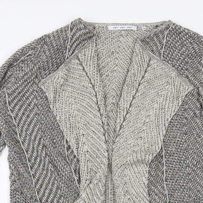 Eight Eight Eight Womens Grey V-Neck Cotton Cardigan Jumper Size M