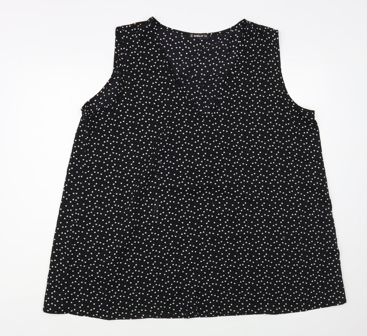 Womens UK Size 3XL Sheilay Black Basic Blouse