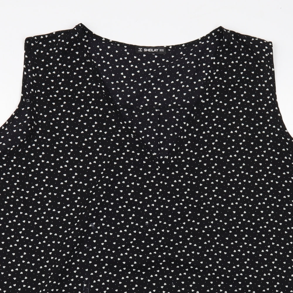 Womens UK Size 3XL Sheilay Black Basic Blouse