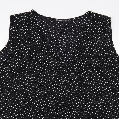 Womens UK Size 3XL Sheilay Black Basic Blouse