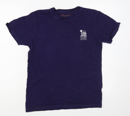 Tunni Womens Blue Cotton Basic T-Shirt Size M Crew Neck - Bondi Beach
