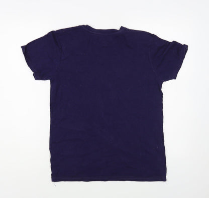 Tunni Womens Blue Cotton Basic T-Shirt Size M Crew Neck - Bondi Beach