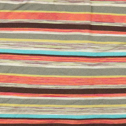 CC Petite Womens Multicoloured V-Neck Striped Viscose Cardigan Jumper Size XL