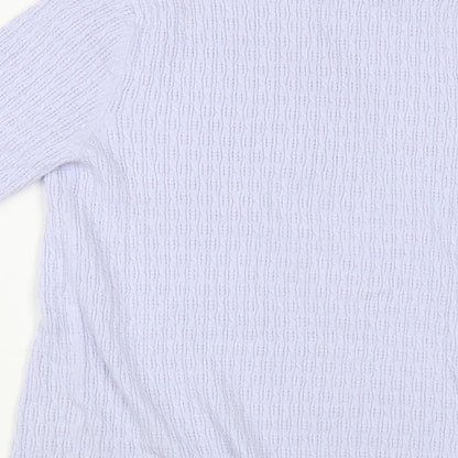 TU Womens Blue Viscose Basic T-Shirt Size 14 Crew Neck