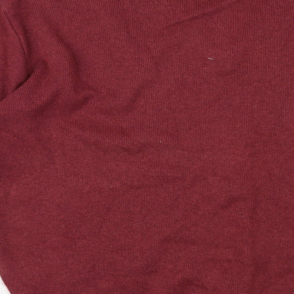 Carson Mens Purple V-Neck Geometric Cotton Pullover Jumper Size M