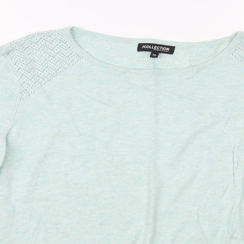 Womens UK Size 16 Debenhams Green Pullover Jumper