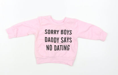 SheIn Baby Pink Polyester Pullover Jumper Size 6-9 Months Pullover - Sorry Boys