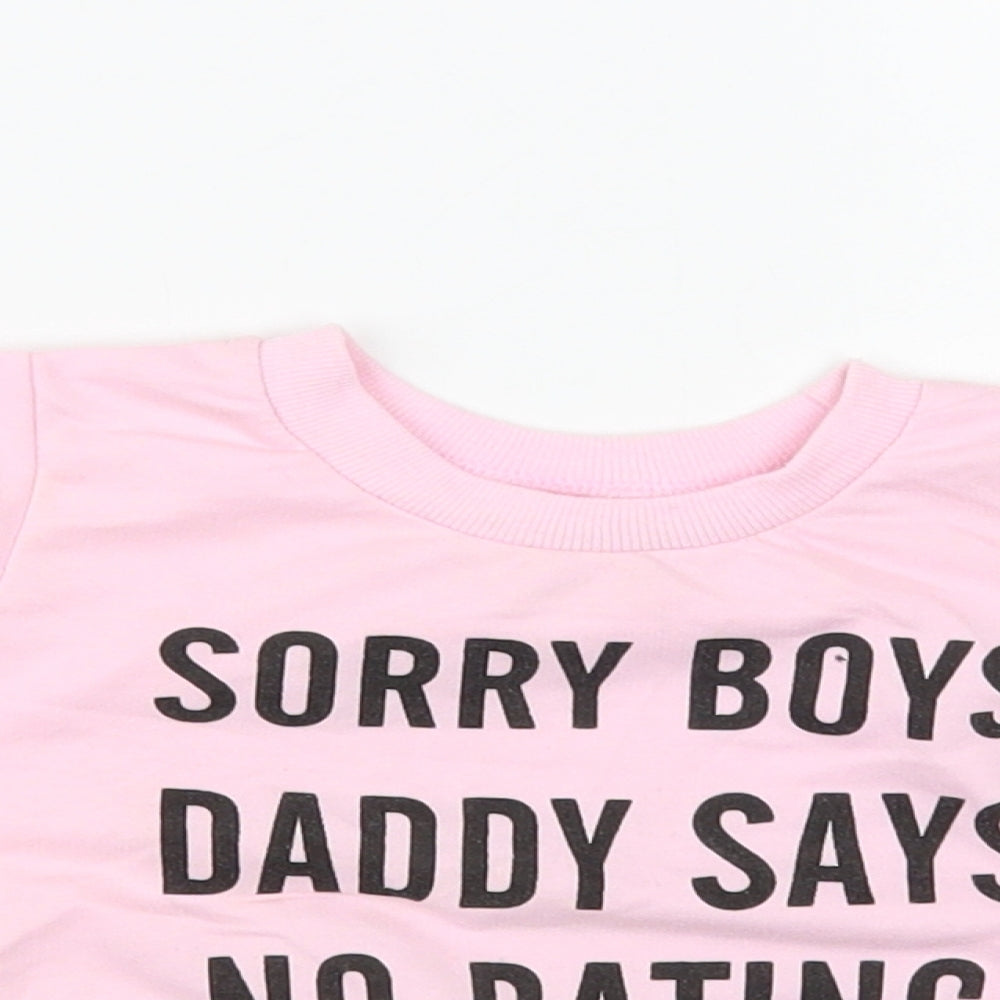 SheIn Baby Pink Polyester Pullover Jumper Size 6-9 Months Pullover - Sorry Boys