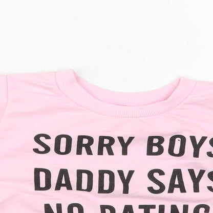 SheIn Baby Pink Polyester Pullover Jumper Size 6-9 Months Pullover - Sorry Boys