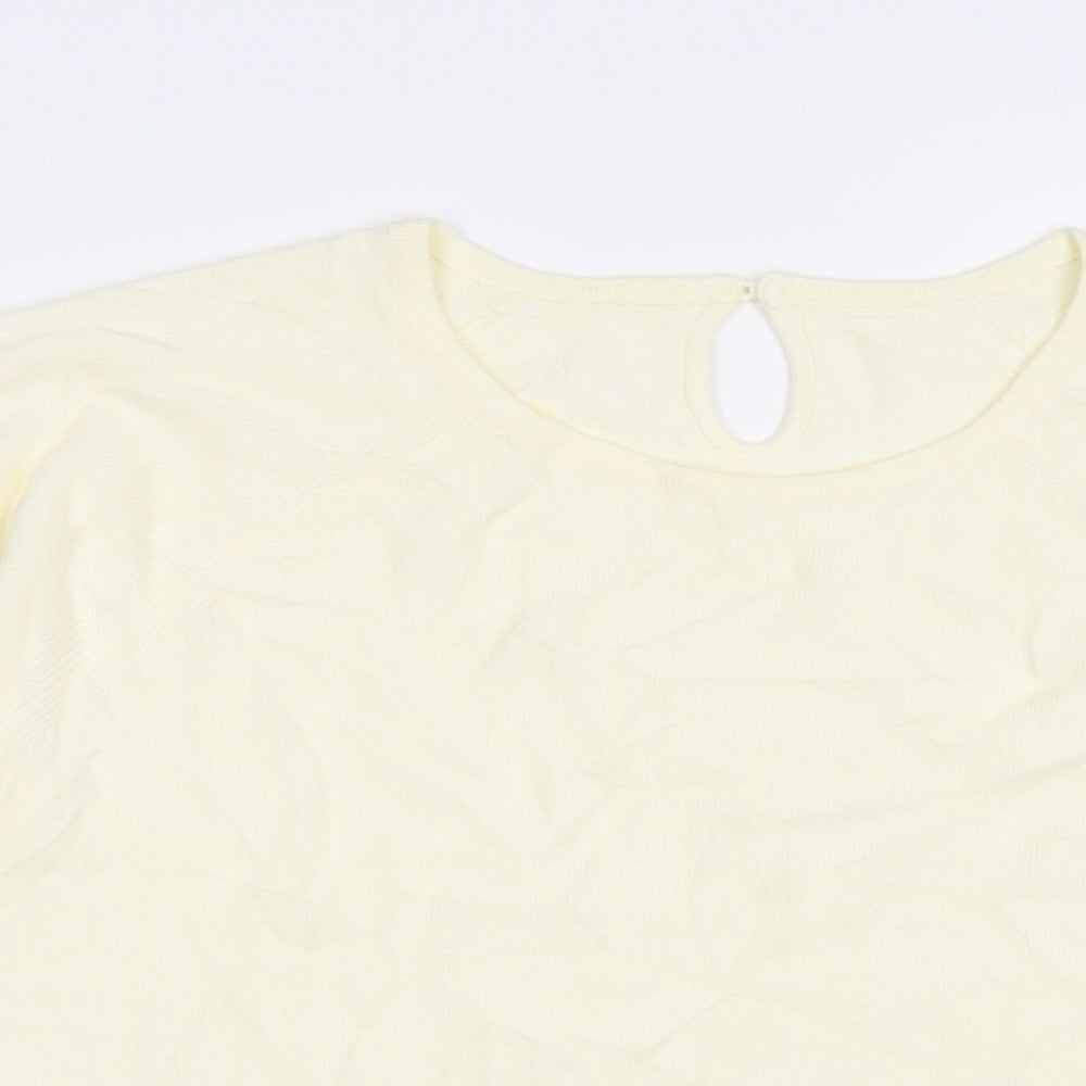 BHS Womens Ivory Crew Neck Acrylic Pullover Jumper Size 14