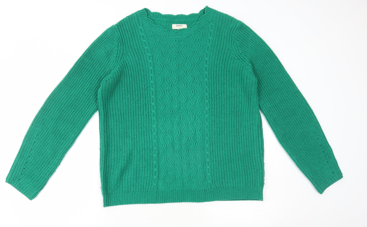 Matalan Womens Green High Neck Acrylic Pullover Jumper Size M