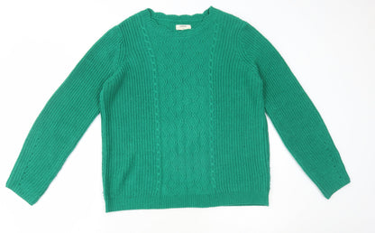 Matalan Womens Green High Neck Acrylic Pullover Jumper Size M