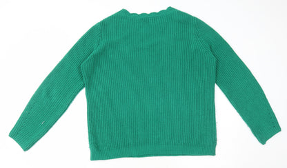 Matalan Womens Green High Neck Acrylic Pullover Jumper Size M