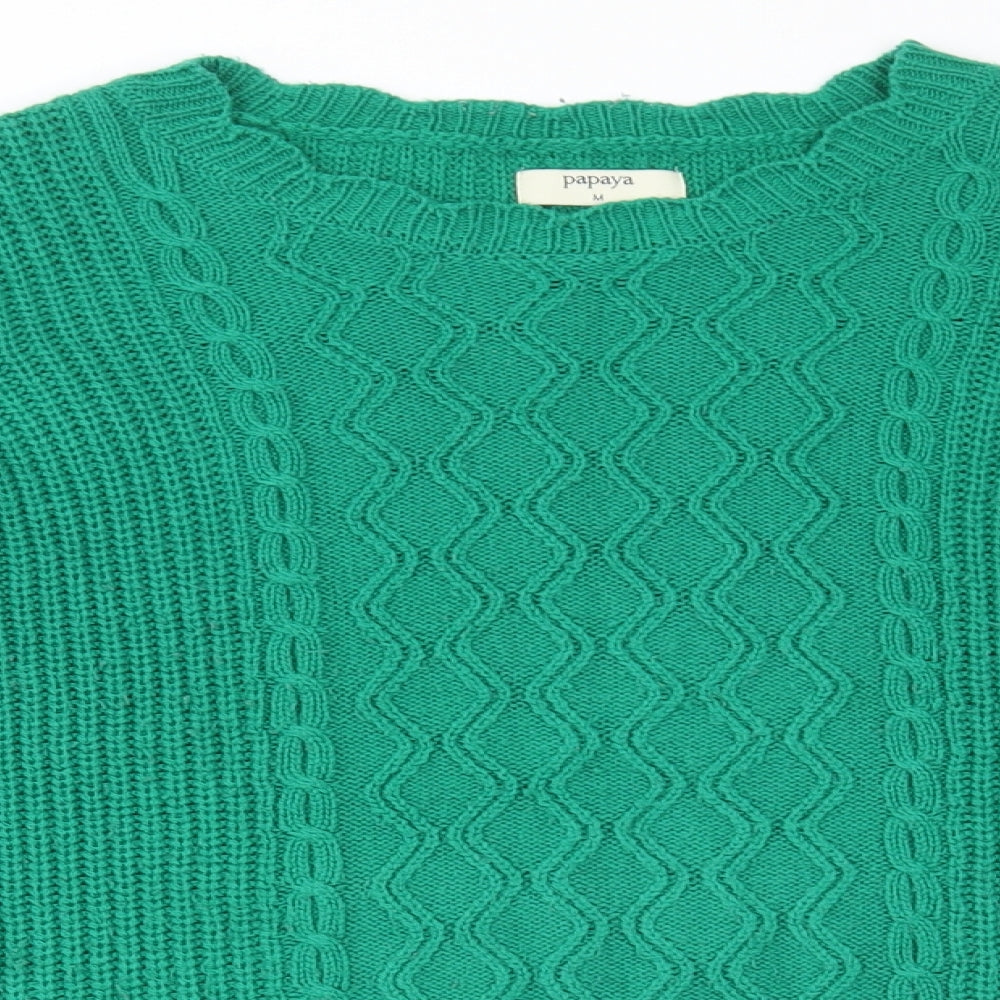 Matalan Womens Green High Neck Acrylic Pullover Jumper Size M