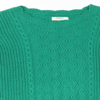 Matalan Womens Green High Neck Acrylic Pullover Jumper Size M