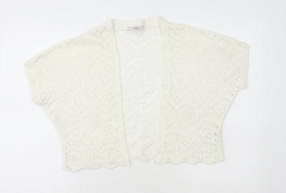 George Womens White Acrylic Shrug Jumper Size XS