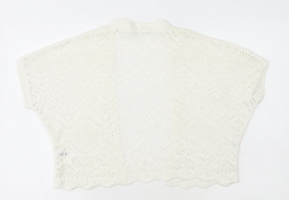 George Womens White Acrylic Shrug Jumper Size XS