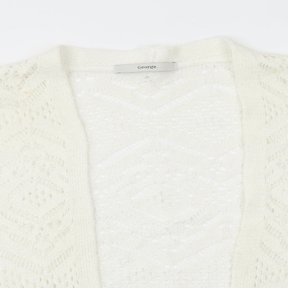 George Womens White Acrylic Shrug Jumper Size XS