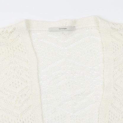 George Womens White Acrylic Shrug Jumper Size XS