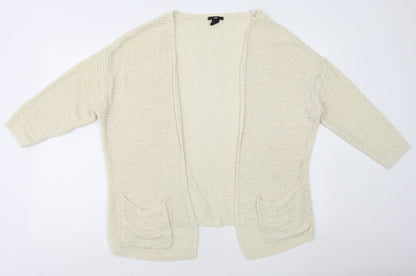 Womens UK Size XS H&M Ivory Cardigan Jumper