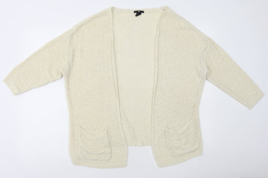 Womens UK Size XS H&M Ivory Cardigan Jumper