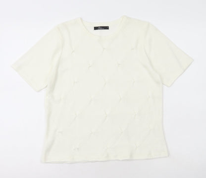 Womens UK Size S Bm Collection Ivory Basic T-Shirt