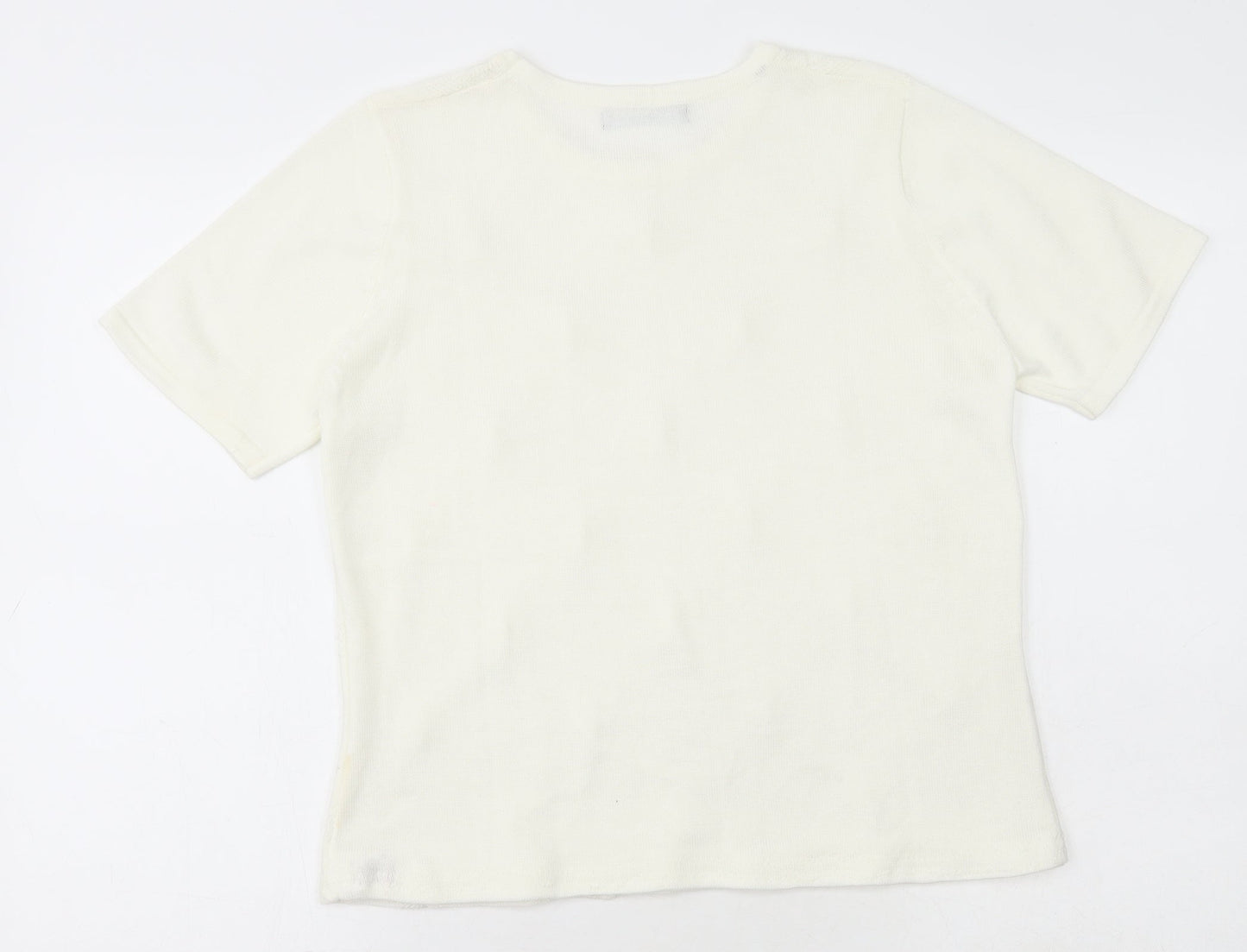 Womens UK Size S Bm Collection Ivory Basic T-Shirt