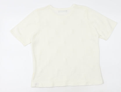 Womens UK Size S Bm Collection Ivory Basic T-Shirt