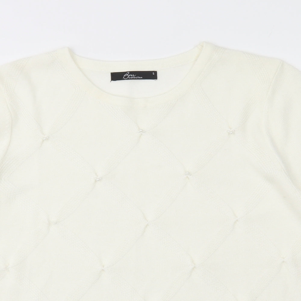Womens UK Size S Bm Collection Ivory Basic T-Shirt