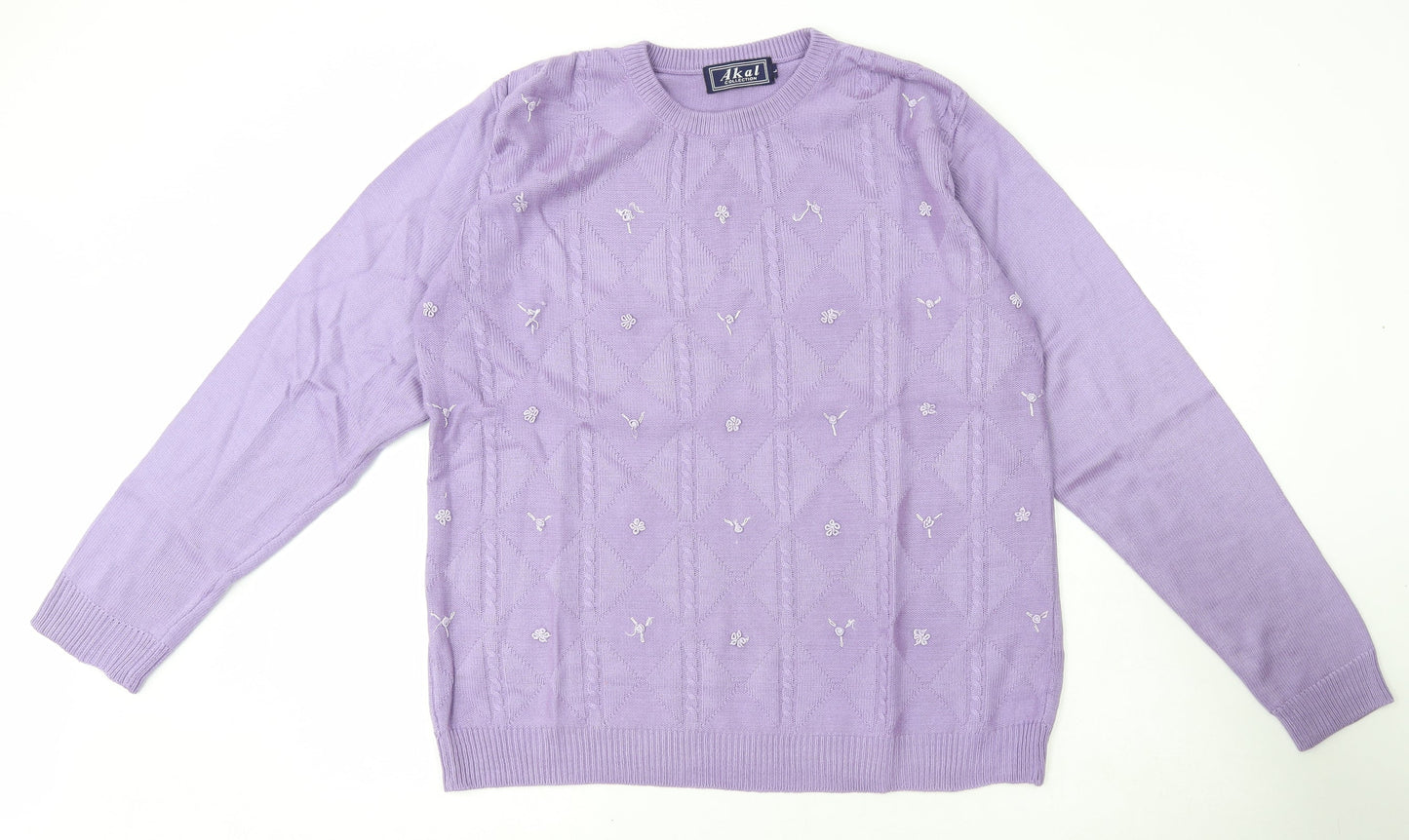 Womens UK Size L Akal Collection Purple Pullover Jumper