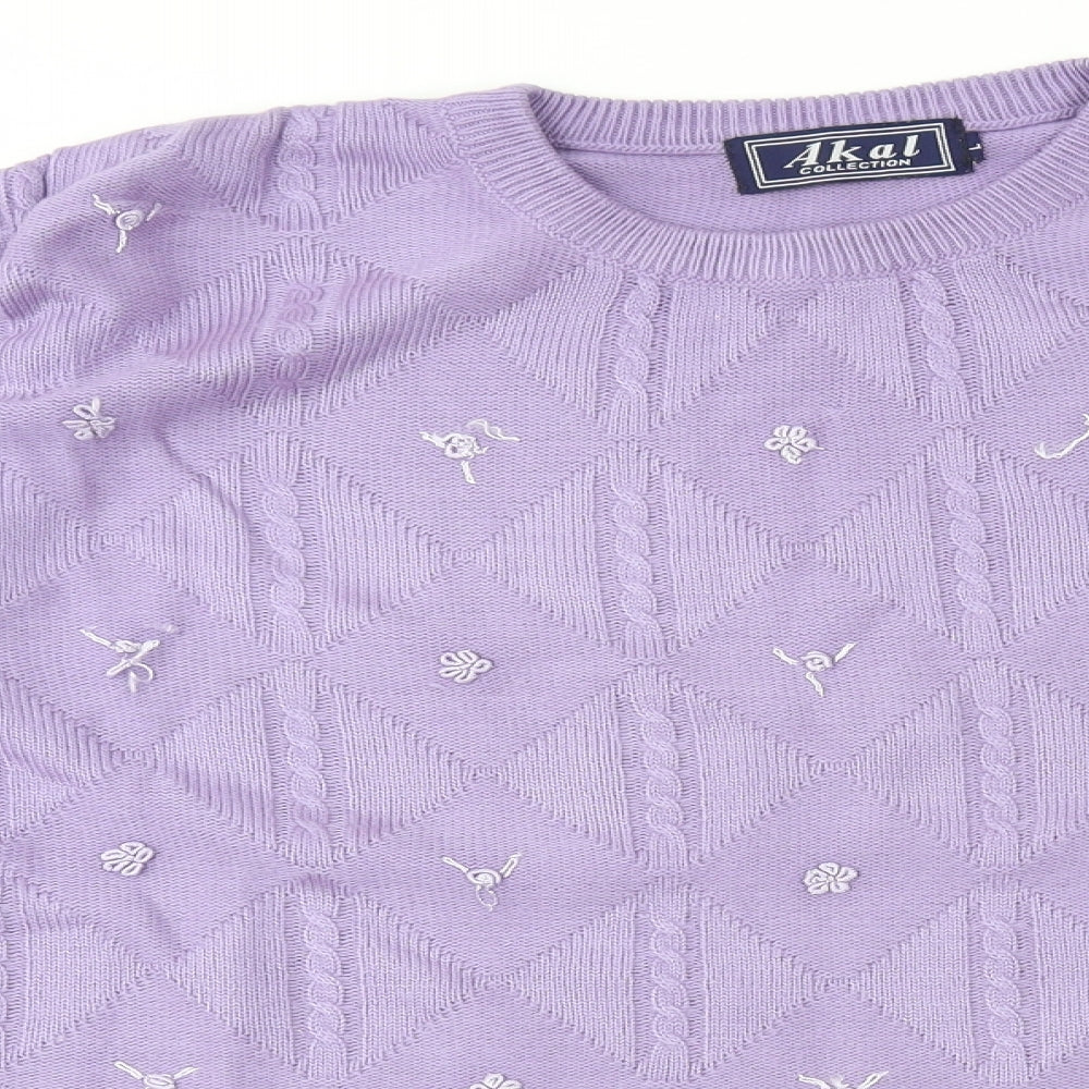 Womens UK Size L Akal Collection Purple Pullover Jumper