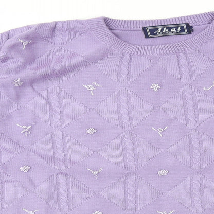 Womens UK Size L Akal Collection Purple Pullover Jumper