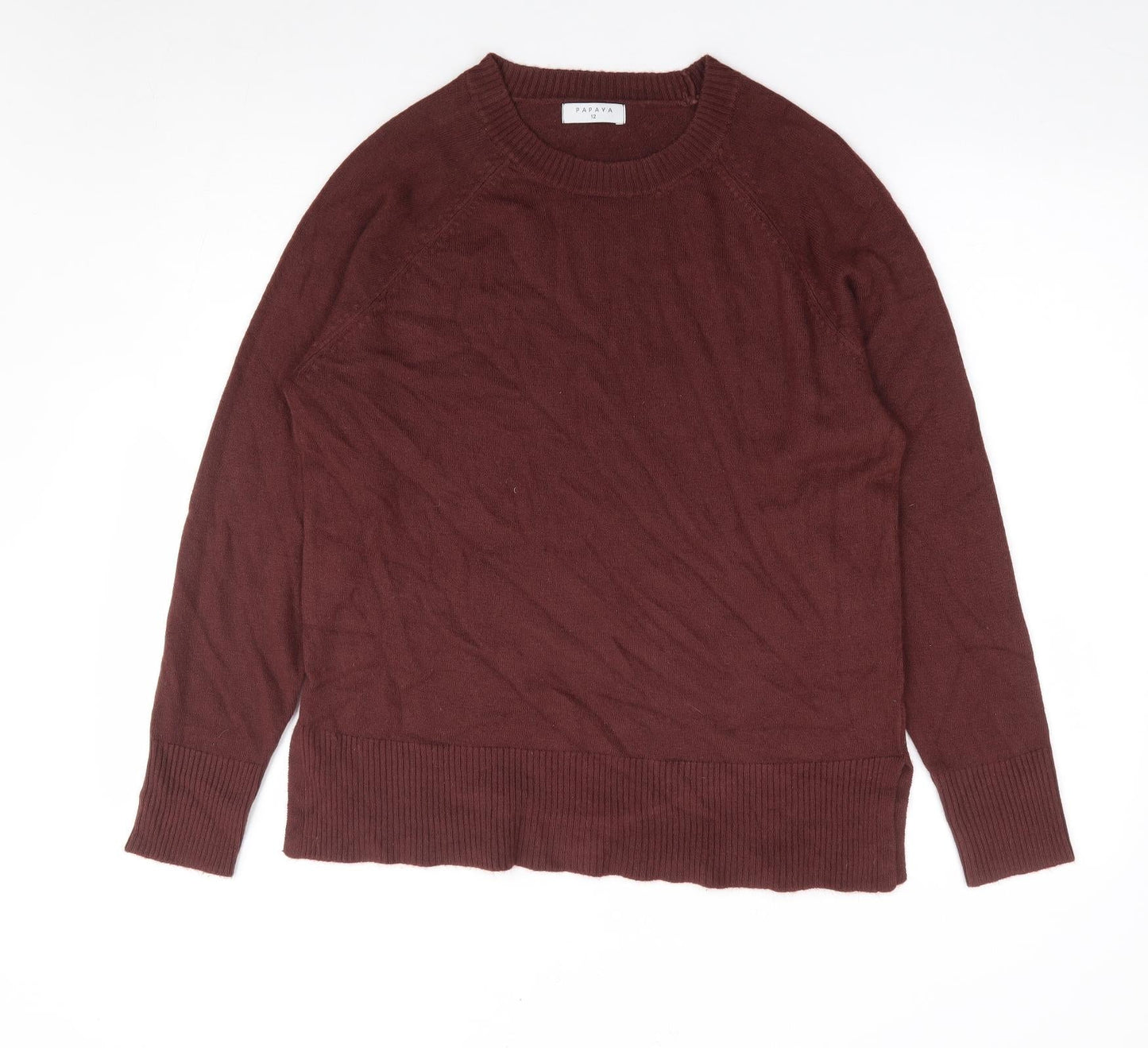 Womens UK Size 12 Papaya Brown Pullover Jumper