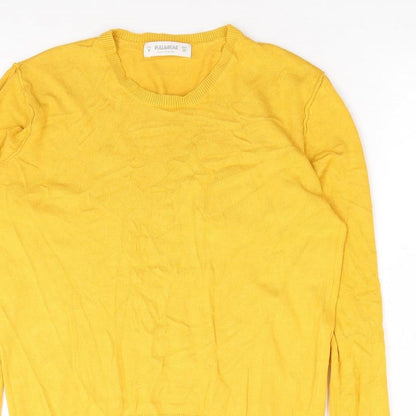 Womens UK Size M Pull & Bear Yellow Pullover Jumper
