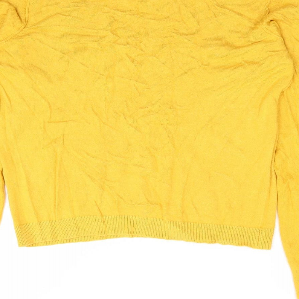 Womens UK Size M Pull & Bear Yellow Pullover Jumper