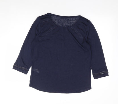 F&F Womens Blue Polyester Jersey T-Shirt Size 14 Round Neck