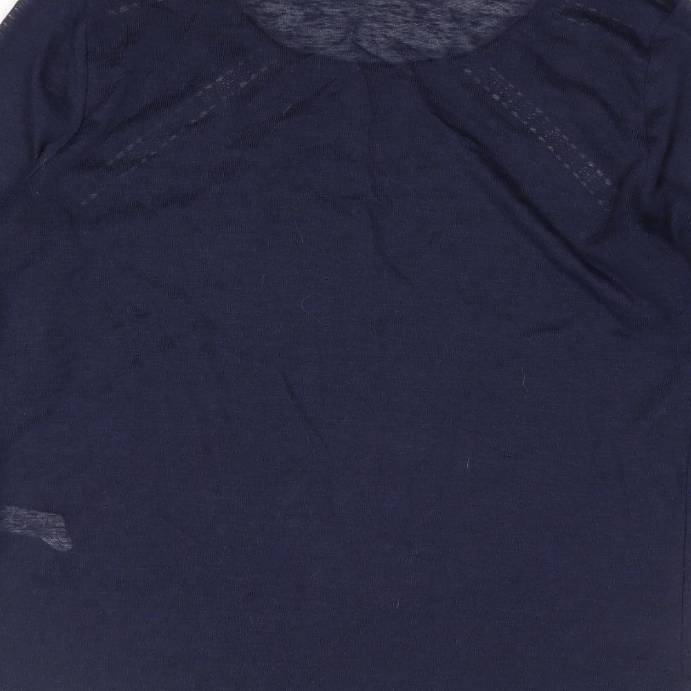 F&F Womens Blue Polyester Jersey T-Shirt Size 14 Round Neck