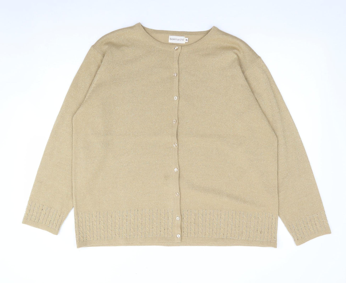 Womens UK Size XL Bonmarché Gold Cardigan Jumper
