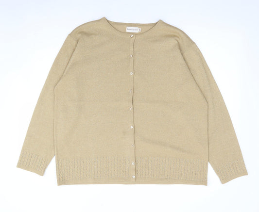 Womens UK Size XL Bonmarché Gold Cardigan Jumper