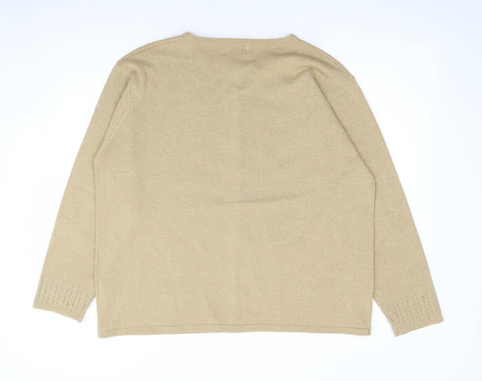 Womens UK Size XL Bonmarché Gold Cardigan Jumper