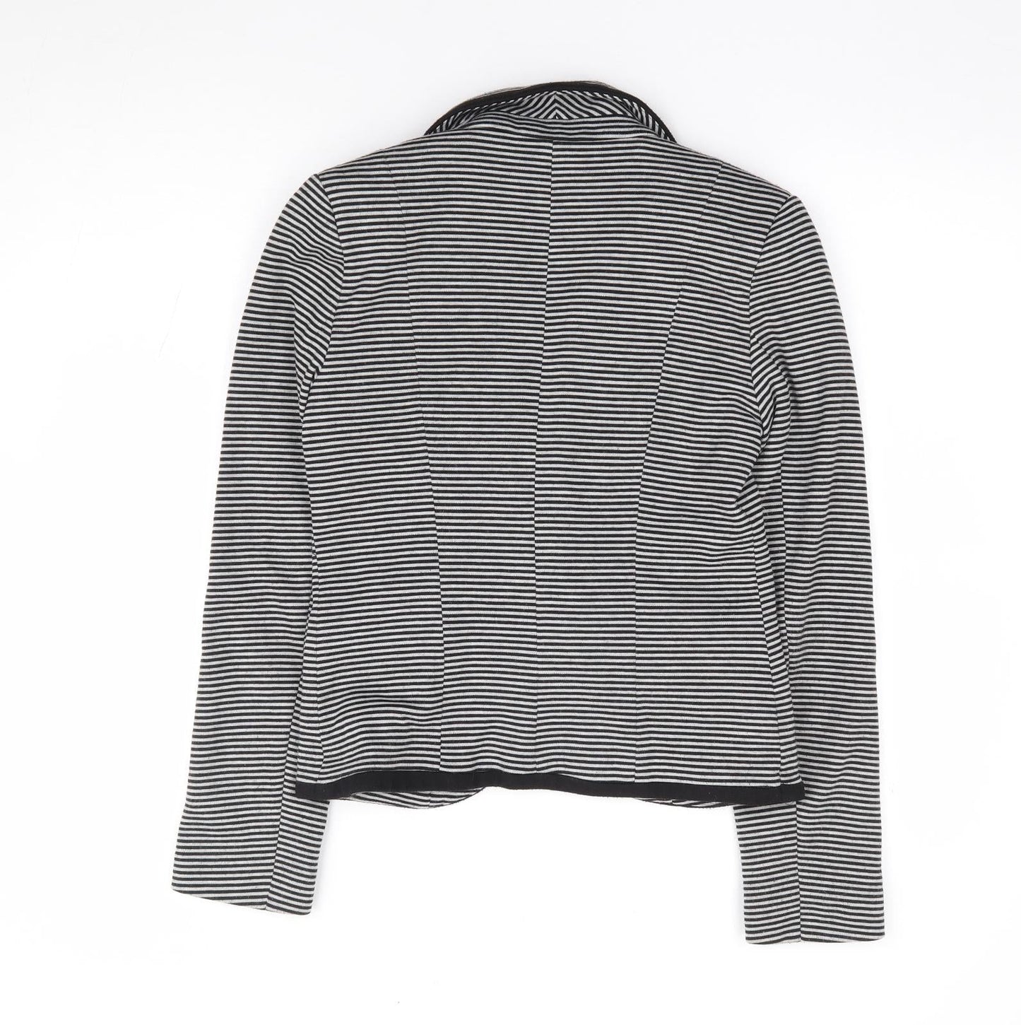 New Look Womens Black Striped Polyester Jacket Suit Jacket Size 10