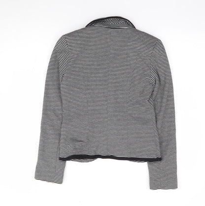 New Look Womens Black Striped Polyester Jacket Suit Jacket Size 10